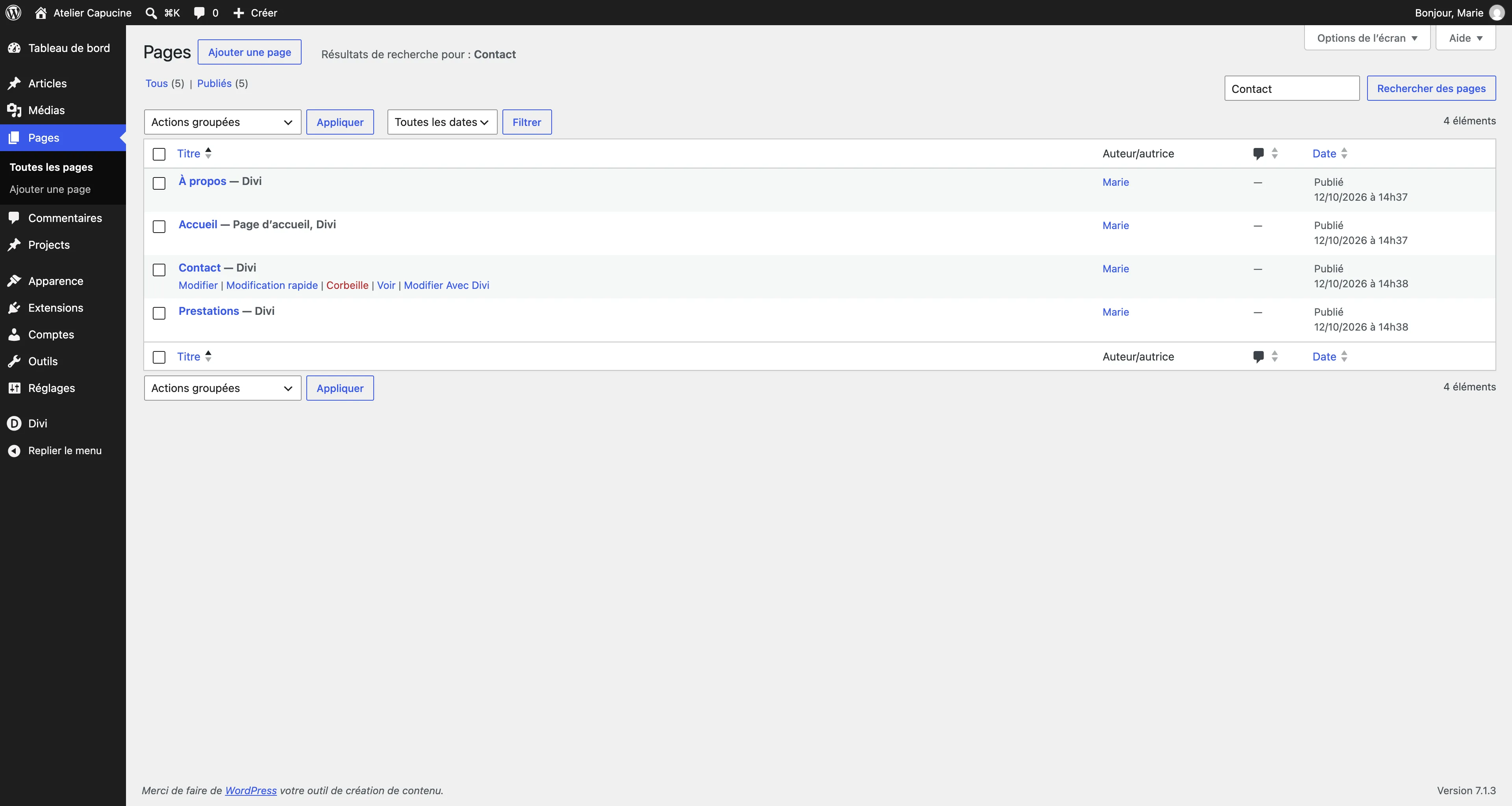 Étape 3 : Ouvrez la page dans Divi